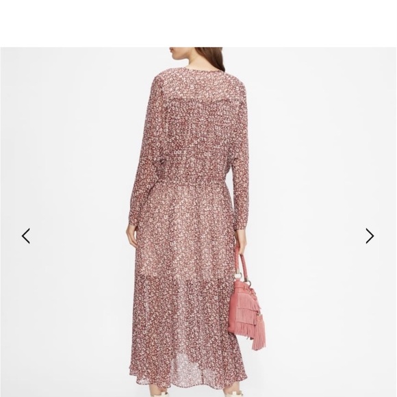 Ted Baker Floral V-Neck Maxi Dress - Brown/White, Size 3 (US 8-10) Excellent - Picture 3 of 10